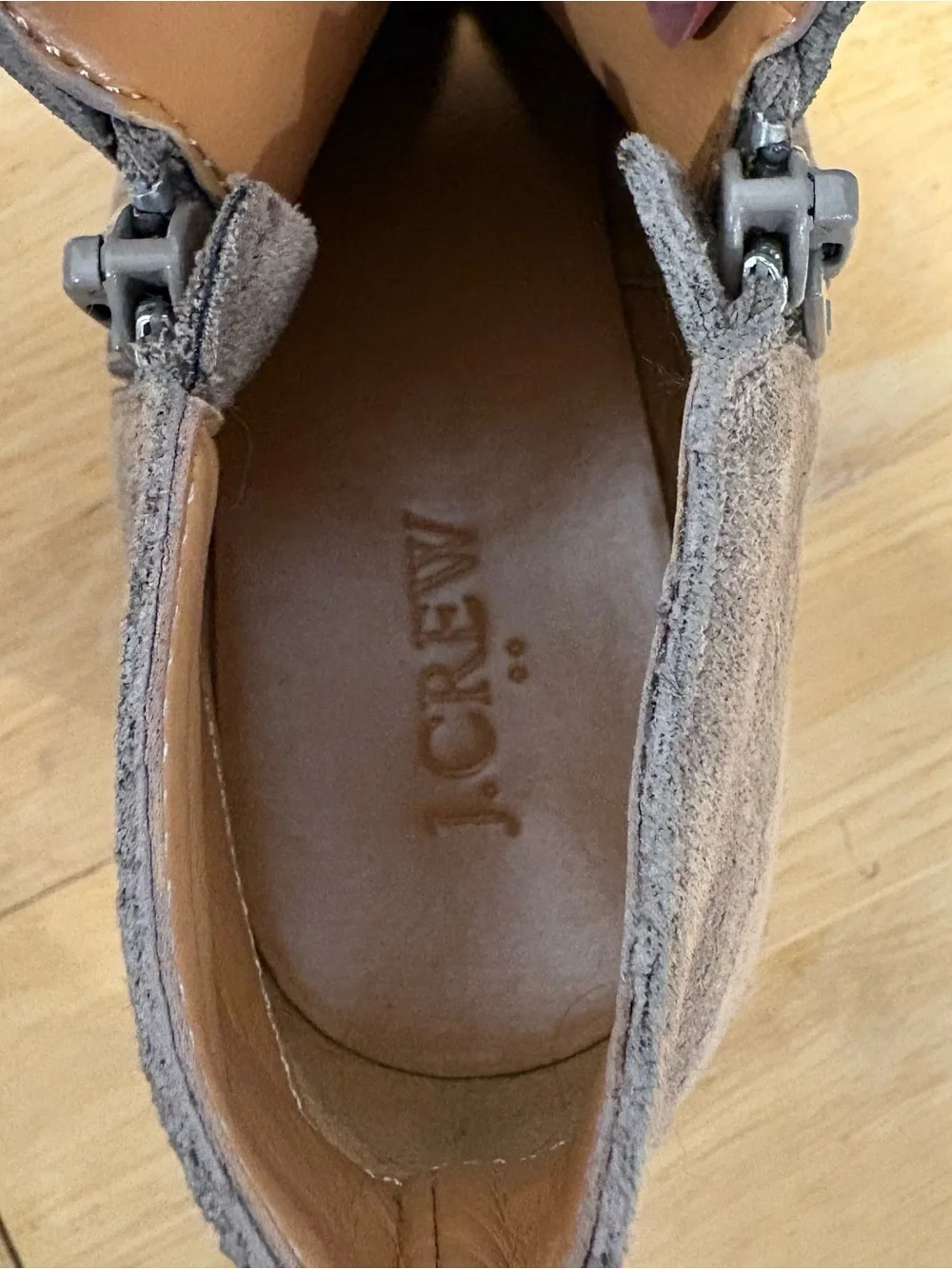 J. Crew Perforated Microsuede Boots size 10‎